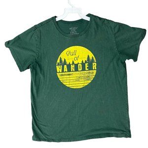 Mighty Fine Full of Wander Green Crew Neck T-Shirt Women's Size 2XL 1575